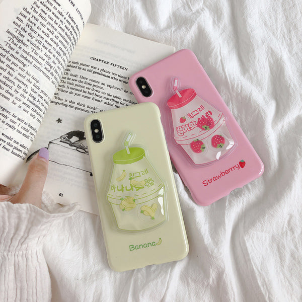 Funda para celular Fresa y Plátano con leche