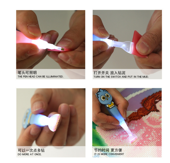 Bolígrafo Luminoso para Pintura de Diamantes - Punta Brillante de Precisión