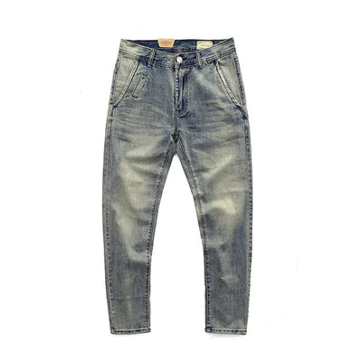 Pantalones Casuales Desgastados Estilo Americano en Tono Arena - Image 6