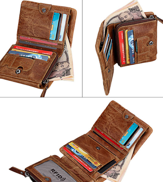 Billetera Retro de Cuero para Hombre con Múltiples Compartimentos - Image 4