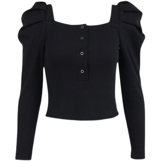 Blusa Tejida Cuello Francés con Mangas Abullonadas para Mujer - Image 6