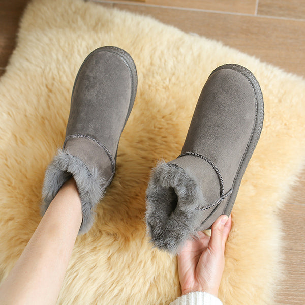 Botas de Nieve Cortas con Terciopelo y Caña Baja para Mujer