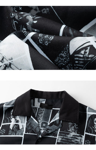 Camisa Manga Larga Estampado Cómics Flores Retro - Image 13
