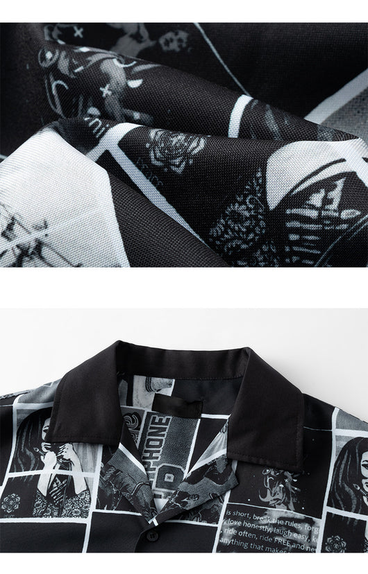 Camisa Manga Larga Estampado Cómics Flores Retro - Image 13
