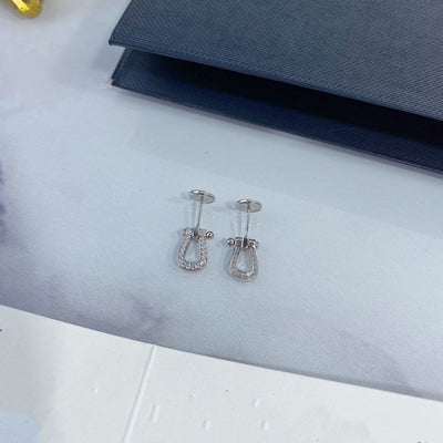 Aretes Herradura de Plata Esterlina 925 con Cierre de Presión - Image 4