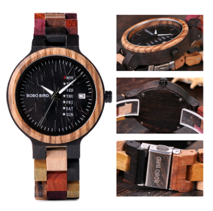 Reloj de Madera Casual para Hombre con Calendario Semanal - Image 6