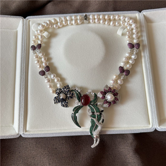Collar de Perlas de Agua Dulce Diseño Exclusivo Alta Gama