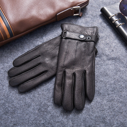 Guantes de Motocicleta Impermeables de Piel Gamuza con Forro Polar - Image 8