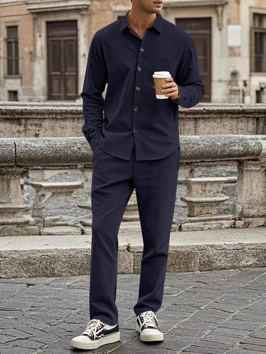 Cardigan Deportivo Casual con Solapa y Pantalón Conjunto - Image 9