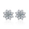 S925 Sterling Plateado Hypoallergenic Flower Stud Earrings Plateado