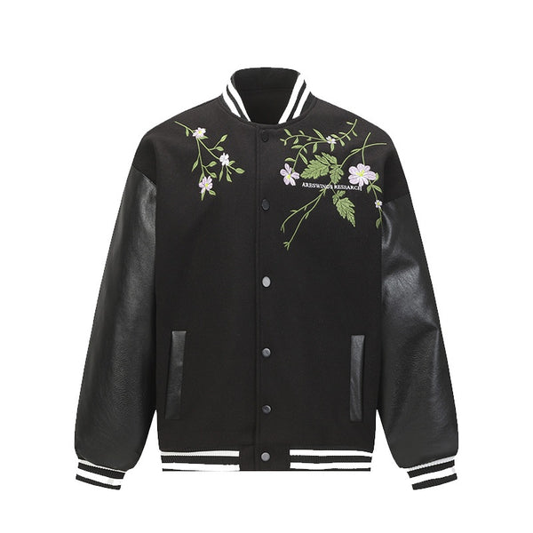 Chaqueta Retro Americana con Bordado Floral para Hombre