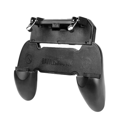 Black mobile phone game controller with silver triggers and a joystick, holding a smartphone displaying a game. - Image 4