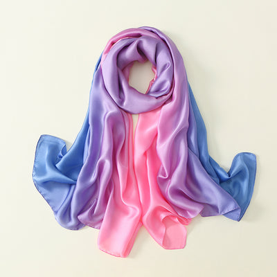 Pañuelo de Seda con Degradado de Colores para Mujer - Image 19