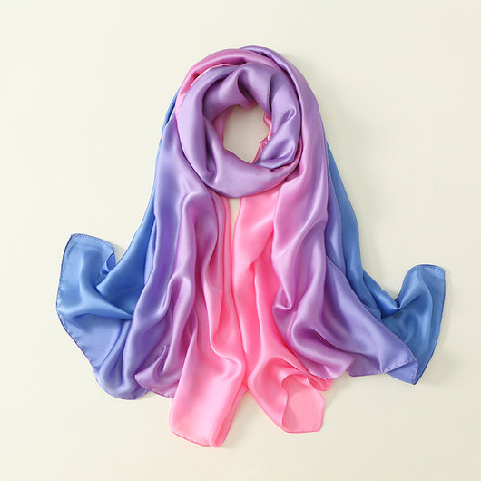 Pañuelo de Seda con Degradado de Colores para Mujer - Image 19