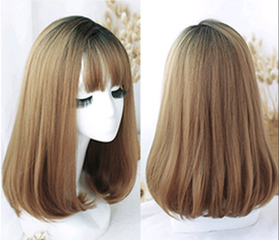 Peluca Sintética con Flequillo Aéreo - Cabello Falso Fashionable - Image 7
