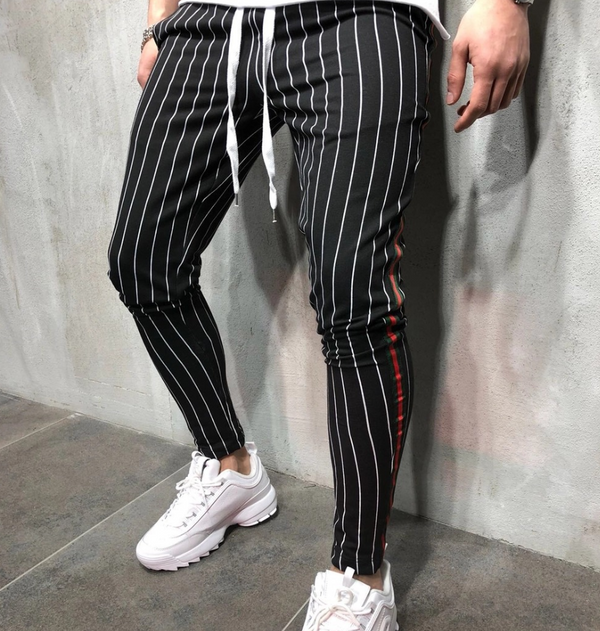 Pantalones de jogging para hombre con rayas y cordón ajustable - Image 6