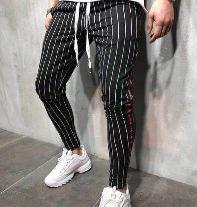 Pantalones de jogging para hombre con rayas y cordón ajustable - Image 6