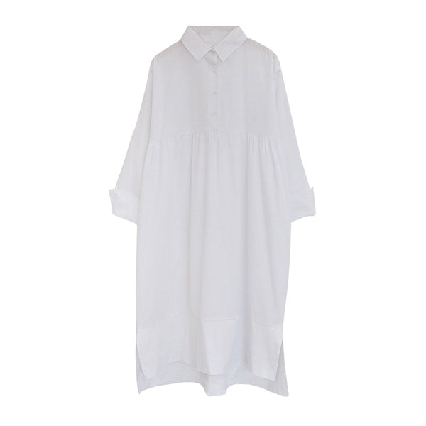 Vestido Camisero Holgado Talla Grande Manga Larga para Mujer - Image 6