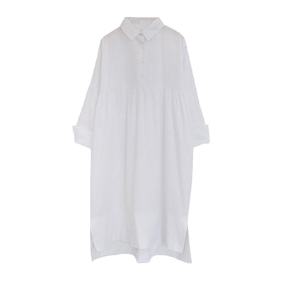 Vestido Camisero Holgado Talla Grande Manga Larga para Mujer - Image 6