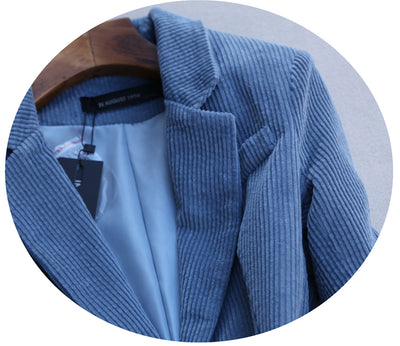 Traje de Dos Piezas Coreano con Pantalón Ancho y Solapa de Botón Único - Otoño e Invierno - Image 17