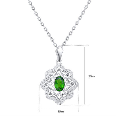 Collar Colgante Diopside Verde de Alta Calidad - Diseño Hueco Estrella Ocho - Image 7