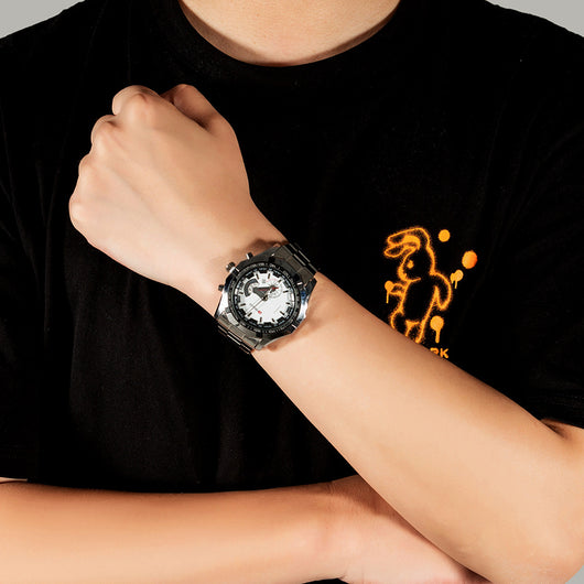 Reloj de Cuarzo con Pulsera de Acero, Gemelos y Bolígrafo Ejecutivo - Image 3