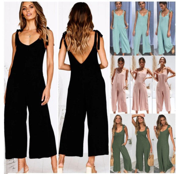 Jumpsuit Ancho de Lino para Dama - Diseño Fresco para Verano