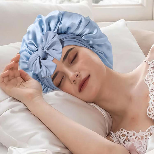 Gorro de Seda con Moño Elástico - Diseño Liso y Elegante