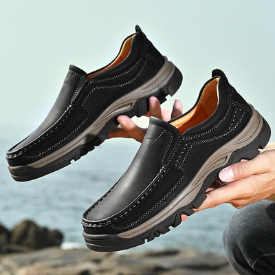Zapatos Casuales de Cuero para Hombre Talla Grande - Cómodos y Ligeros