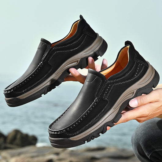 Zapatos Casuales de Cuero para Hombre Talla Grande - Cómodos y Ligeros