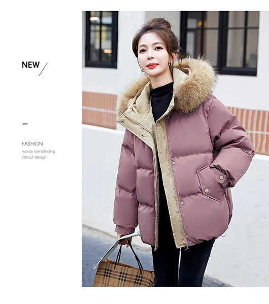 Abrigo de Plumón de Pato Blanco Suelto Estilo Coreano para Mujer - Image 16