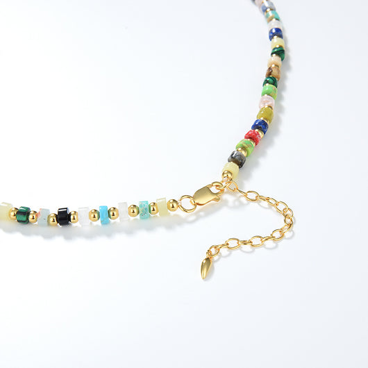 Collar de Turquesa Shoushan con Gemas Multicolores Europeas y Americanas - Image 11