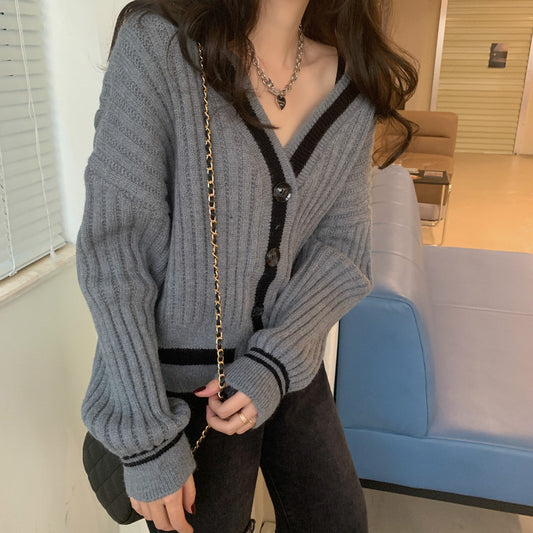 Cardigan Tejido Retro Gentle Wind para Mujer