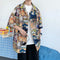 Camisa Suelta Estilo Hong Kong con Estampado Integral