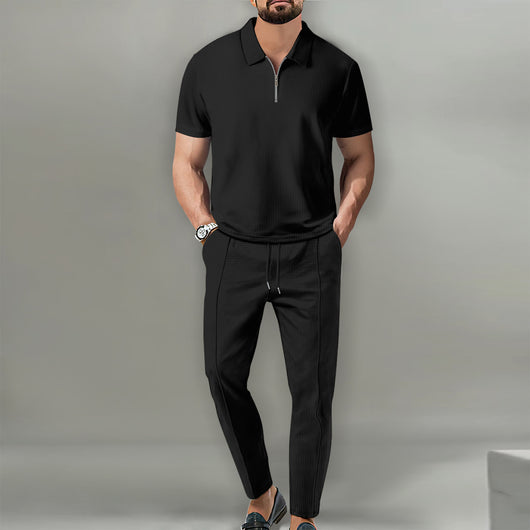 Traje Ejecutivo de Textura Waffle con Solapa Clásica - Diseño Monocromo - Image 4