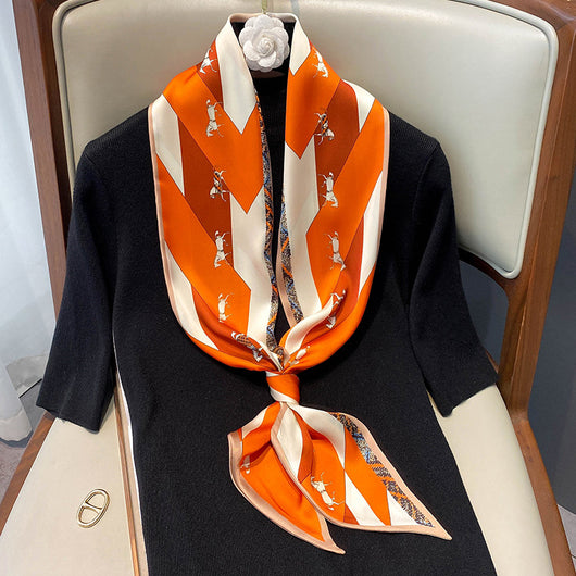 Pañuelo de Seda Estampado Reversible para Mujer - Calidez y Estilo - Image 14