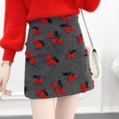 Falda Corta Estilo Occidental Lana Premium con Fragancia Delicada - Conjunto de Dos Piezas - Image 8