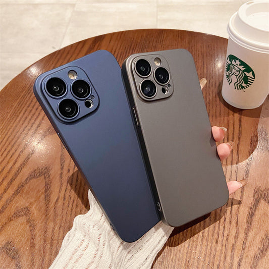 Funda para Celular con Pintura Metálica y Protector de Lente