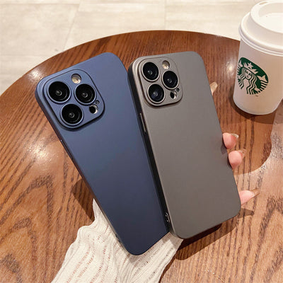 Funda para Celular con Pintura Metálica y Protector de Lente