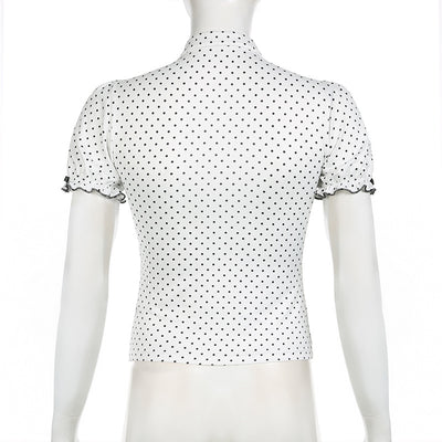 Blusa Estilo Francés con Moño y Lunares - Image 13