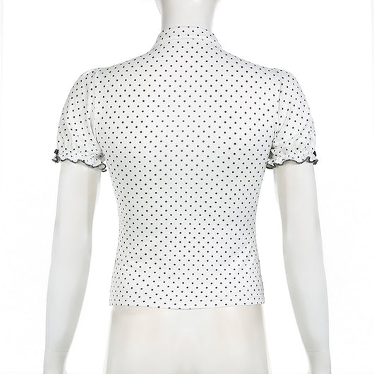 Blusa Estilo Francés con Moño y Lunares - Image 13