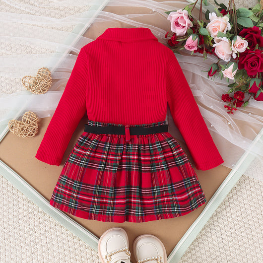 Conjunto Elegante de Otoño e Invierno para Niñas con Falda Plisada de Manga Larga - Image 28