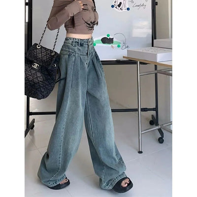 Pantalones Denim Ancho Efecto Adelgazante para Mujer - Otoño - Image 4