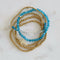 Holy Cross Blue Beaded Bracelet Stack - Set of 5 Waterproof Non-Tarnish