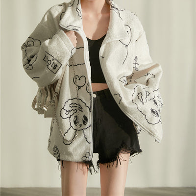 Chaqueta de Cachemira de Cordero con Forro de Terciopelo Acolchado - Image 9