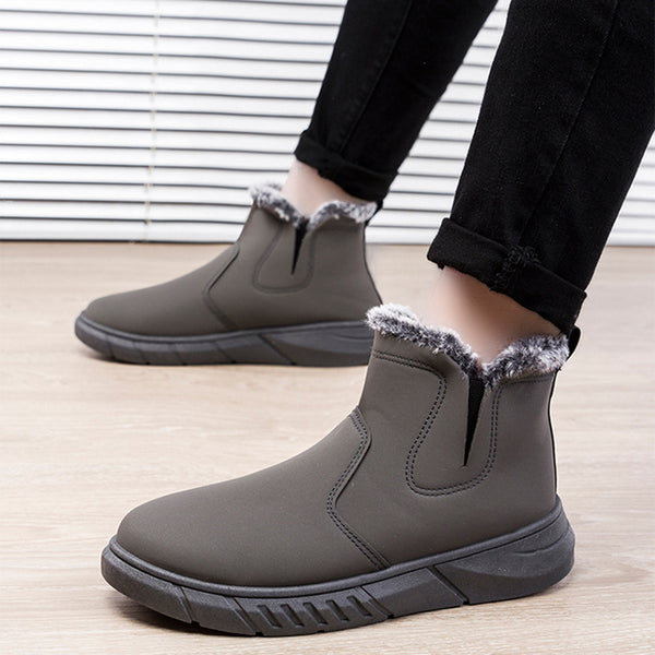 Botas de Invierno para Hombre con Diseño V Cutout y Forro de Peluche