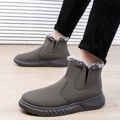 Botas de Invierno para Hombre con Diseño V Cutout y Forro de Peluche
