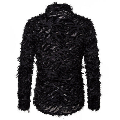 Camisa de Hombre con Borlas de Pluma en Solapa - Image 11