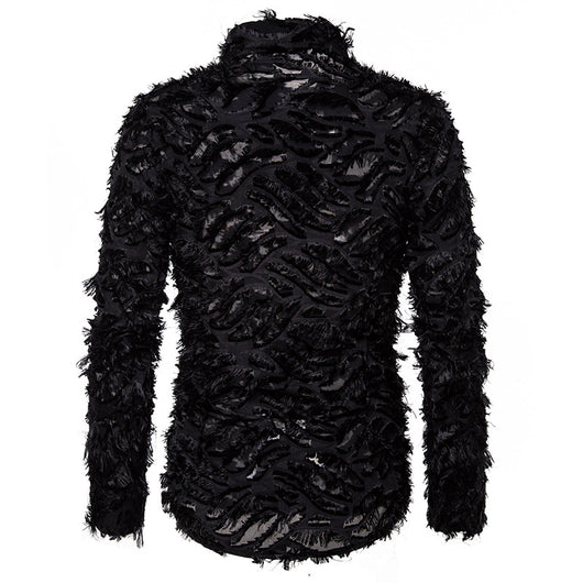 Camisa de Hombre con Borlas de Pluma en Solapa - Image 11