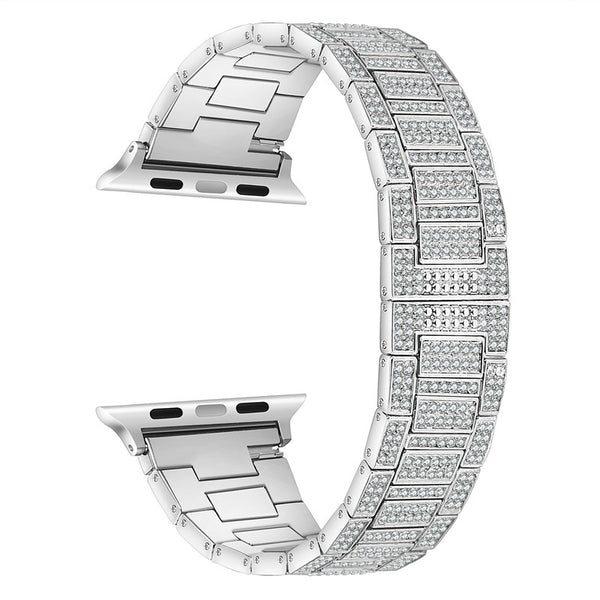 Correa de Reloj Mariposa de Diamante Completo en Aleación